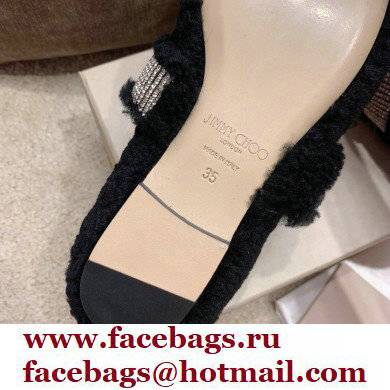 Jimmy Choo KRISTA Faux Fur Flats with Crystal-Embellished Strap 07 2021 - Click Image to Close