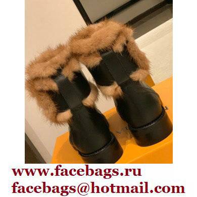 LOUIS VUITTON WONDERLAND SHEARLING BOOTS black 1A5LNF - Click Image to Close