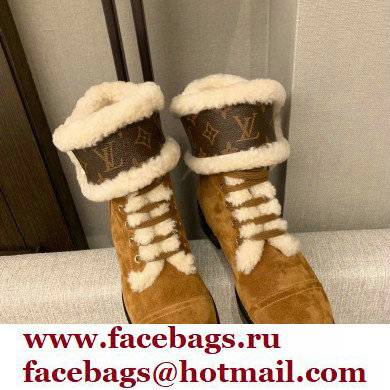 LOUIS VUITTON WONDERLAND SHEARLING BOOTS brown 1A5LNF - Click Image to Close