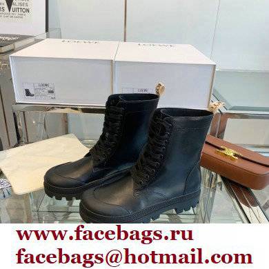 Loewe Combat Boots in calfskin Black 2021