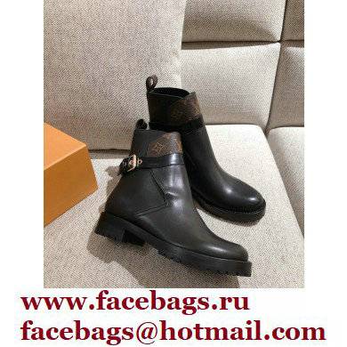 Louis Vuitton Discovery Flat Ankle Boots Black With Strap and Buckle 2021