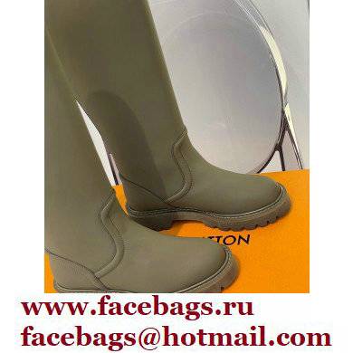Louis Vuitton Territory Flat High Boots Buckle and Studs Kaki Green 2021 - Click Image to Close