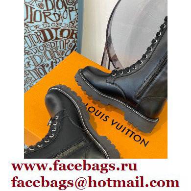Louis Vuitton Territory Flat High Ranger Boots Adjustable Strap Black 2021