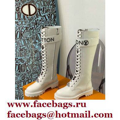 Louis Vuitton Territory Flat High Ranger Boots Adjustable Strap White 2021 - Click Image to Close