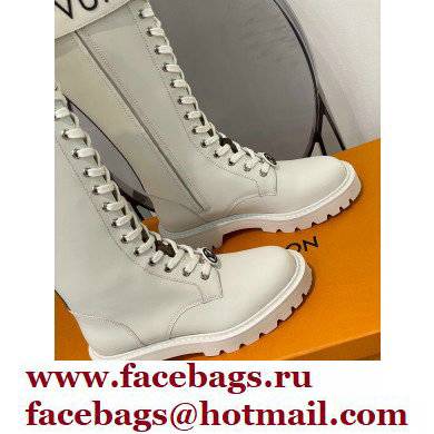 Louis Vuitton Territory Flat High Ranger Boots Adjustable Strap White 2021 - Click Image to Close