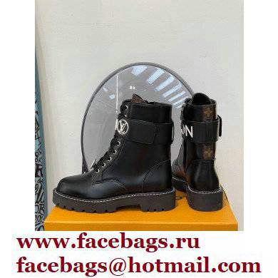 Louis Vuitton Territory Flat Ranger Boots Adjustable Strap Black 2021 - Click Image to Close