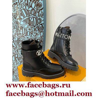 Louis Vuitton Territory Flat Ranger Boots Adjustable Strap Black 2021 - Click Image to Close