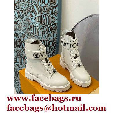 Louis Vuitton Territory Flat Ranger Boots Adjustable Strap White 2021