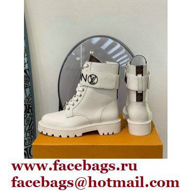 Louis Vuitton Territory Flat Ranger Boots Adjustable Strap White 2021 - Click Image to Close