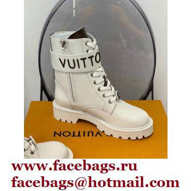 Louis Vuitton Territory Flat Ranger Boots Adjustable Strap White 2021