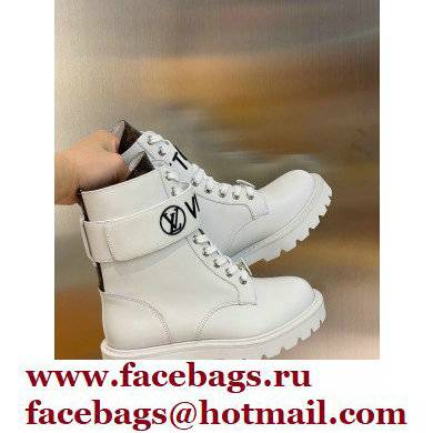 Louis Vuitton Territory Flat Ranger Boots Adjustable Strap White 2021 - Click Image to Close