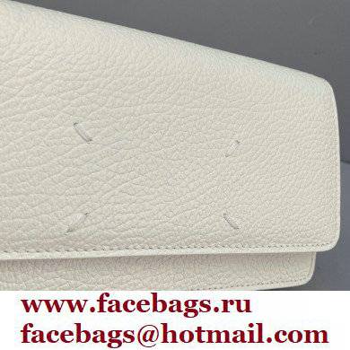 Maison Margiela Chain Large wallet Grainy Leather White - Click Image to Close