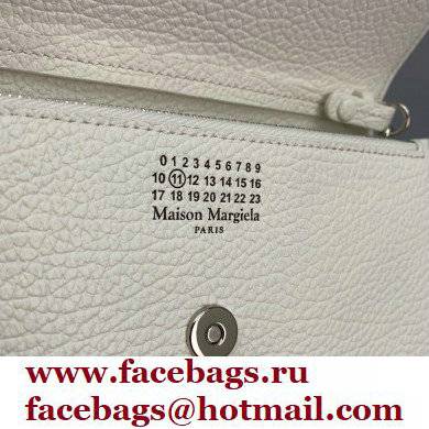 Maison Margiela Chain Large wallet Grainy Leather White - Click Image to Close