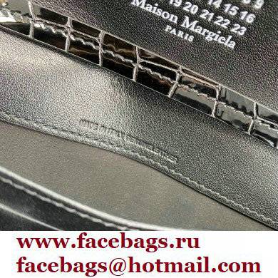 Maison Margiela Chain Large wallet croc embossed patent leather Black
