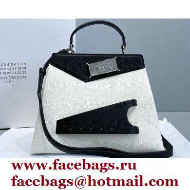 Maison Margiela Goatskin Medium Snatched top handle Bag Black/White - Click Image to Close