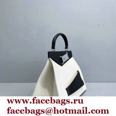 Maison Margiela Goatskin Medium Snatched top handle Bag Black/White