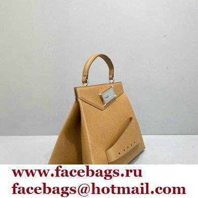 Maison Margiela Goatskin Medium Snatched top handle Bag Brown - Click Image to Close