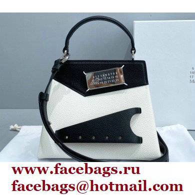 Maison Margiela Goatskin Small Snatched top handle Bag Black/White