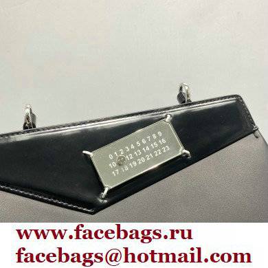 Maison Margiela Plain Leather Medium Snatched top handle Bag Black