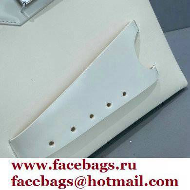 Maison Margiela Plain Leather Medium Snatched top handle Bag White - Click Image to Close