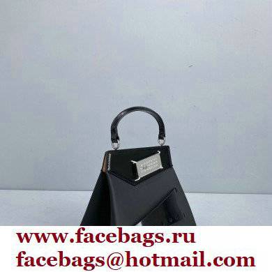 Maison Margiela Plain Leather Small Snatched top handle Bag Black - Click Image to Close