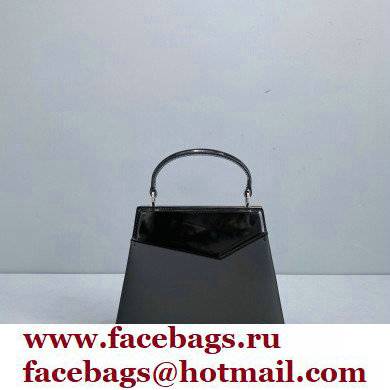 Maison Margiela Plain Leather Small Snatched top handle Bag Black