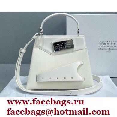 Maison Margiela Plain Leather Small Snatched top handle Bag White - Click Image to Close
