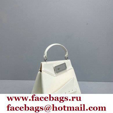 Maison Margiela Plain Leather Small Snatched top handle Bag White - Click Image to Close