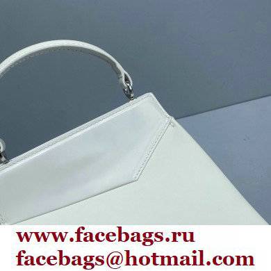 Maison Margiela Plain Leather Small Snatched top handle Bag White