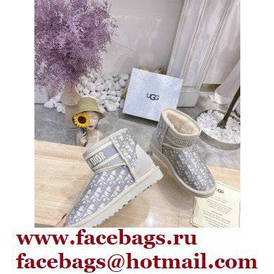 UGG x Dior Shearling Lining Ankle Boots Gray 2021 - Click Image to Close