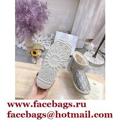 UGG x Dior Shearling Lining Ankle Boots Gray 2021