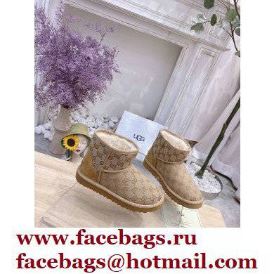 UGG x Gucci Shearling Lining Ankle Boots Beige 2021