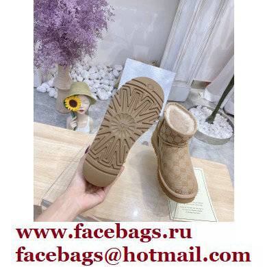 UGG x Gucci Shearling Lining Ankle Boots Beige 2021 - Click Image to Close