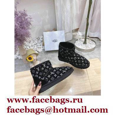 UGG x Louis Vuitton Shearling Lining Ankle Boots Black 2021 - Click Image to Close