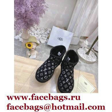 UGG x Louis Vuitton Shearling Lining Ankle Boots Black 2021