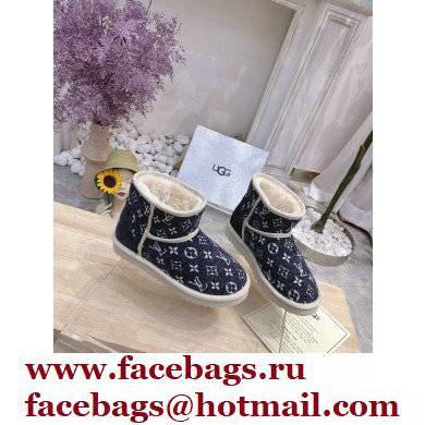 UGG x Louis Vuitton Shearling Lining Ankle Boots Dark Blue 2021 - Click Image to Close