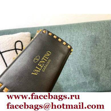 Valentino Rockstud Alcove Grainy Calfskin Clutch Bag Black 2021 - Click Image to Close