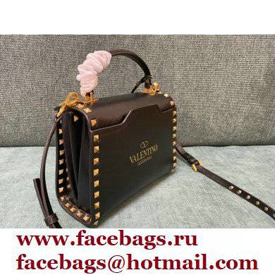 Valentino Small Rockstud Alcove Grainy Calfskin Handbag Black 2021