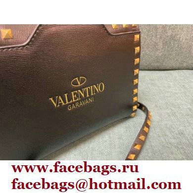 Valentino Small Rockstud Alcove Grainy Calfskin Handbag Black With All-over Studs 2021 - Click Image to Close