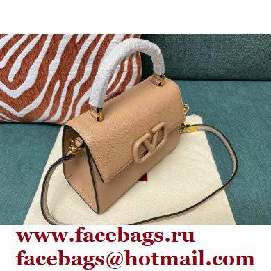 Valentino VSLING Grainy Calfskin Mini Handbag Nude 2021 - Click Image to Close