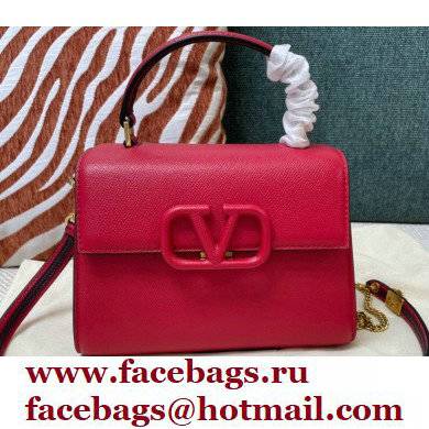 Valentino VSLING Grainy Calfskin Mini Handbag Red 2021 - Click Image to Close