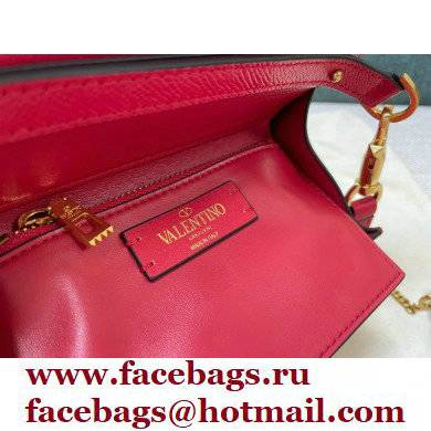 Valentino VSLING Grainy Calfskin Mini Handbag Red 2021