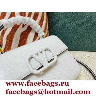 Valentino VSLING Grainy Calfskin Mini Handbag White 2021 - Click Image to Close