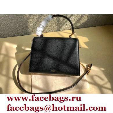Valentino VSLING Grainy Calfskin Small Handbag Black 2021 - Click Image to Close