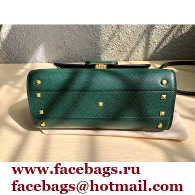 Valentino VSLING Grainy Calfskin Small Handbag Green 2021 - Click Image to Close