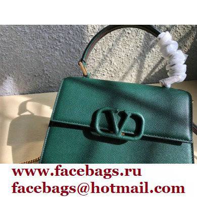 Valentino VSLING Grainy Calfskin Small Handbag Green 2021