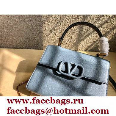 Valentino VSLING Grainy Calfskin Small Handbag NIAGARA Blue 2021 - Click Image to Close
