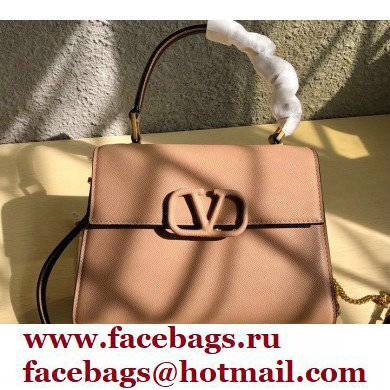 Valentino VSLING Grainy Calfskin Small Handbag Nude 2021