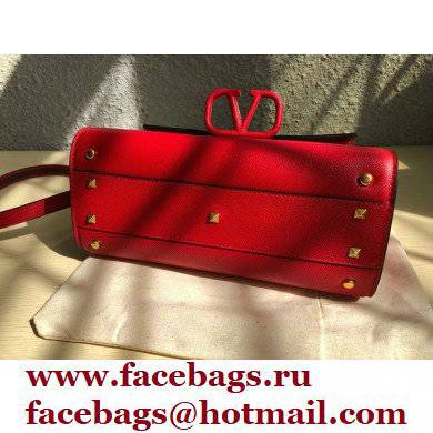 Valentino VSLING Grainy Calfskin Small Handbag Red 2021