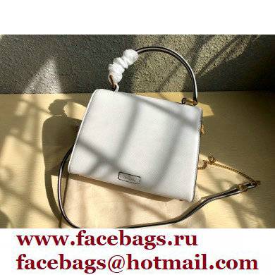 Valentino VSLING Grainy Calfskin Small Handbag White 2021 - Click Image to Close